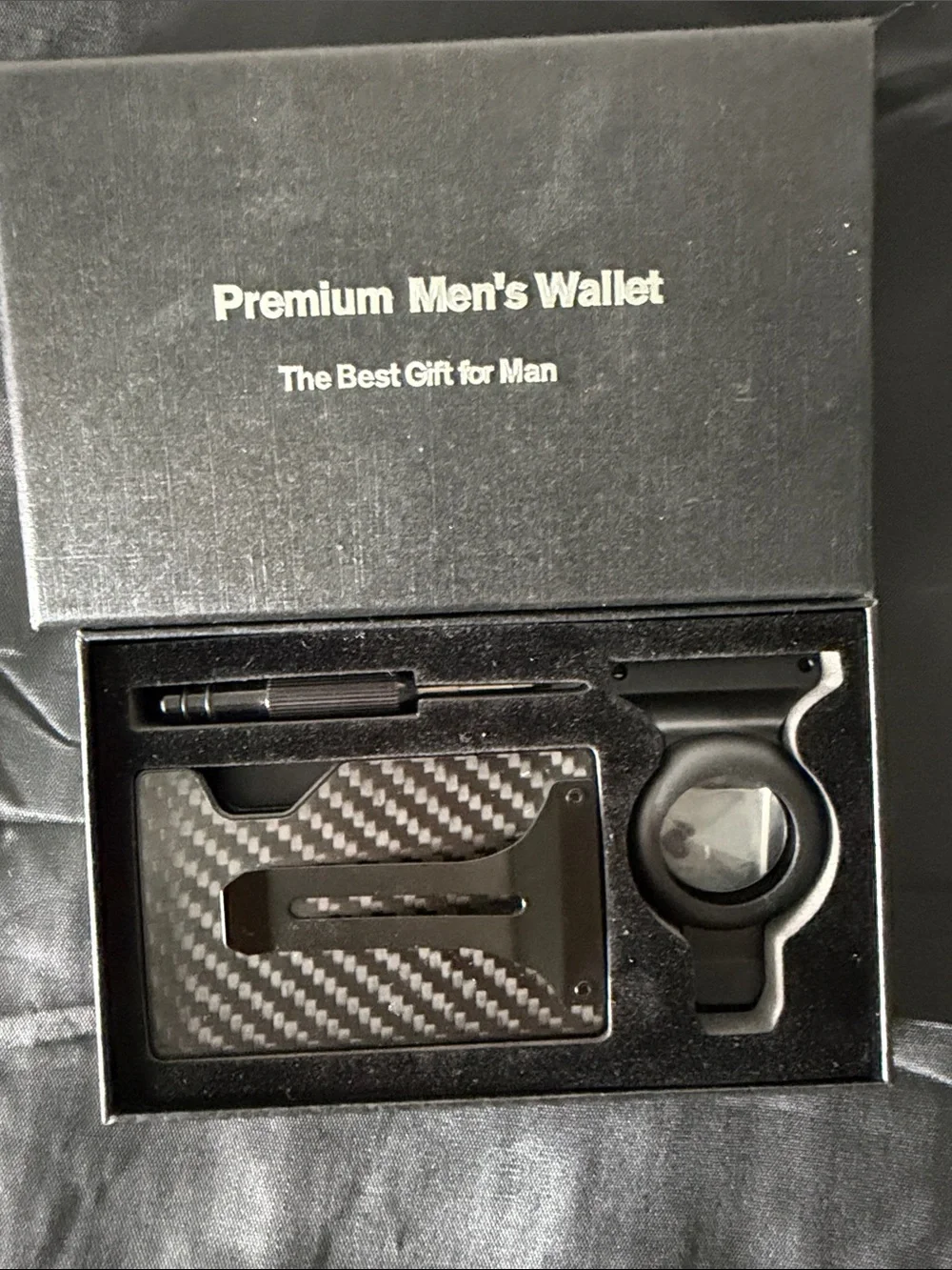 Carbon Fiber Magnetic Wallet & Clip - Black